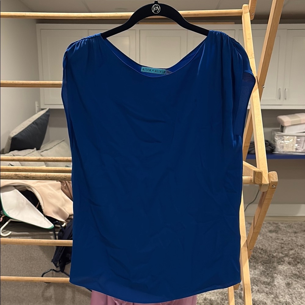 Alice + Olivia Blue Relaxed Blouse